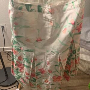 Jones New York Floral A-Line Skirt - Green and Pink